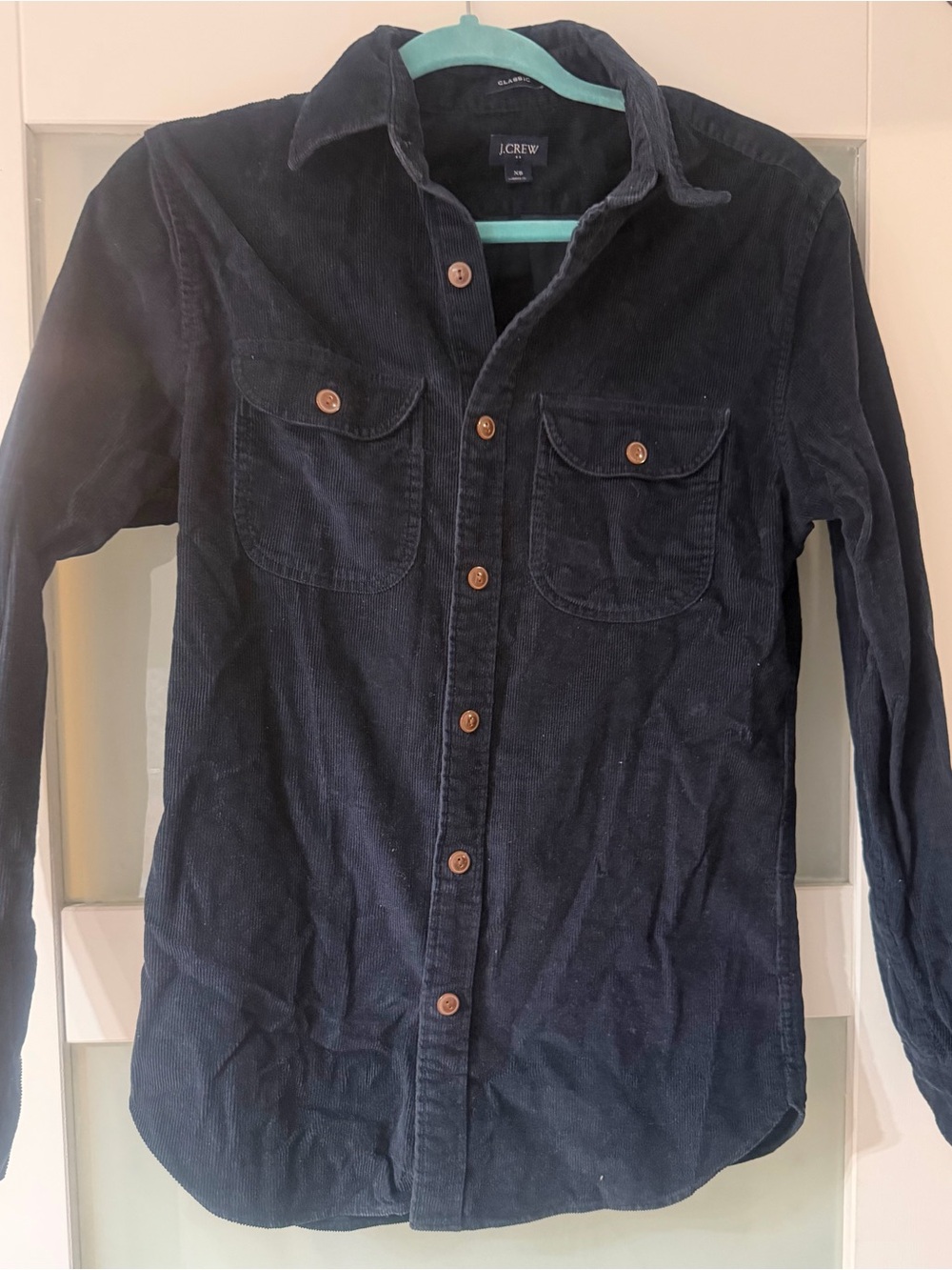 J. Crew Men's Navy Corduroy Button-Down Shirt